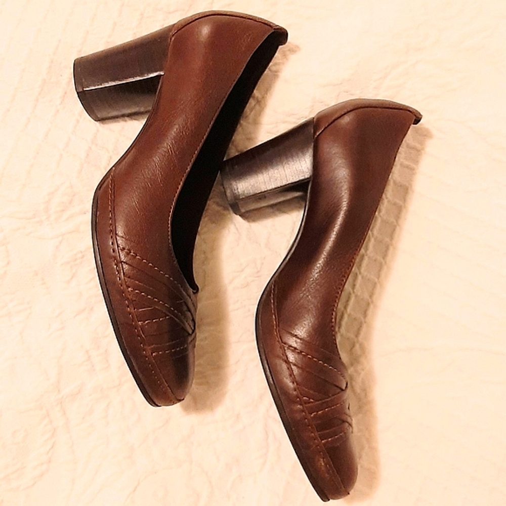 CLARK'S ARTISAN - Women's shoes, brown, leather, business wear, Size 8M